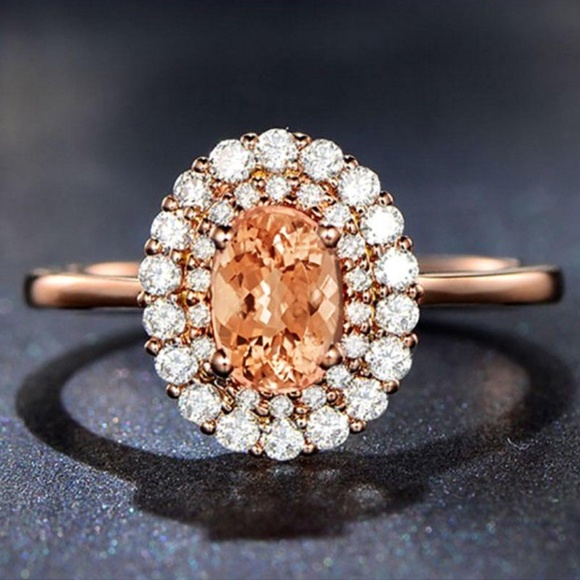 Rose Gold Filled Crytine Gemstone Ring  New - Picture 3 of 3
